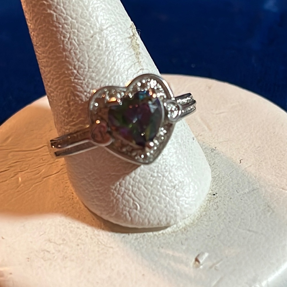 Mystic topaz ring in sterling silver - B41